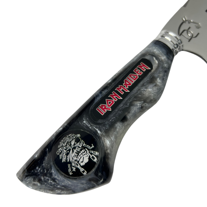 Faca Picanheira Iron Maiden 8 Polegadas - Cabo Resina Personalizado - Churrasco Rock