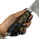 Faca Picanheira 8" Led Zeppelin - Cabo Resina Preta e Dourada