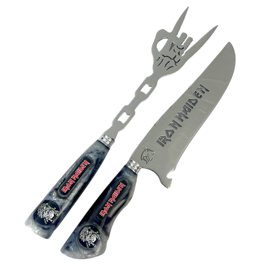 Kit Faca e Garfo Iron Maiden - Cabo Resina Personalizado
