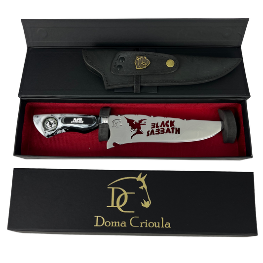 Faca Black Sabbath 8 Polegadas | Lâmina Vazada - Cabo Resina Personalizado
