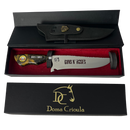 Faca Artesanal Guns N' Roses 8 Polegadas - Aço Inox com Bainha de Couro