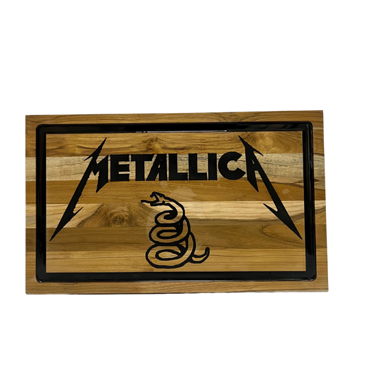 Tábua de Madeira Personalizada Metallica - 45,5cm x 27cm