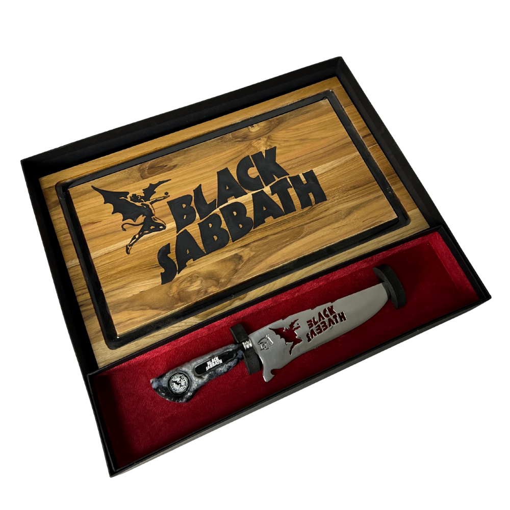 Kit Black Sabbath - Faca 8" + Tábua Personalizada
