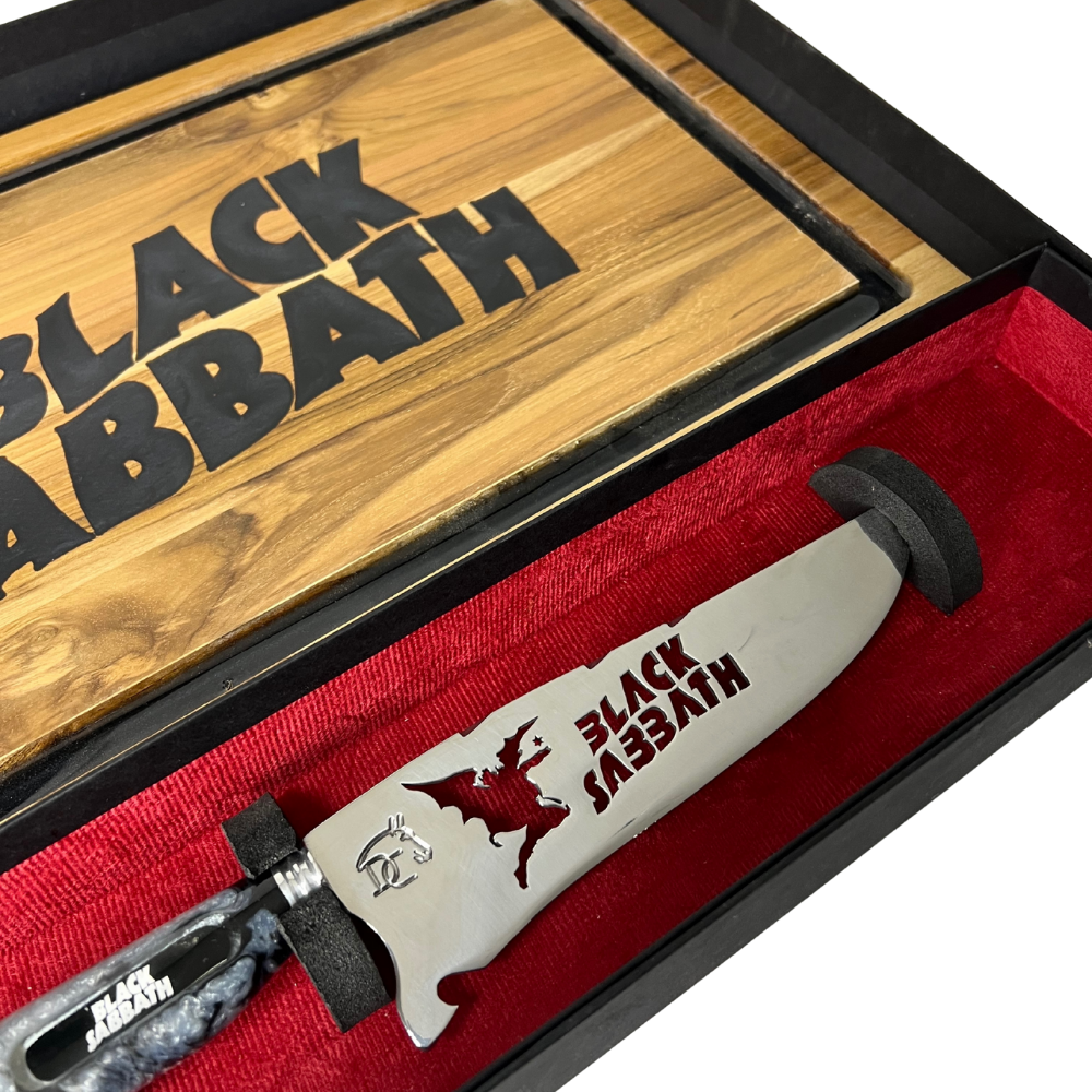 Kit Black Sabbath - Faca 8" + Tábua Personalizada