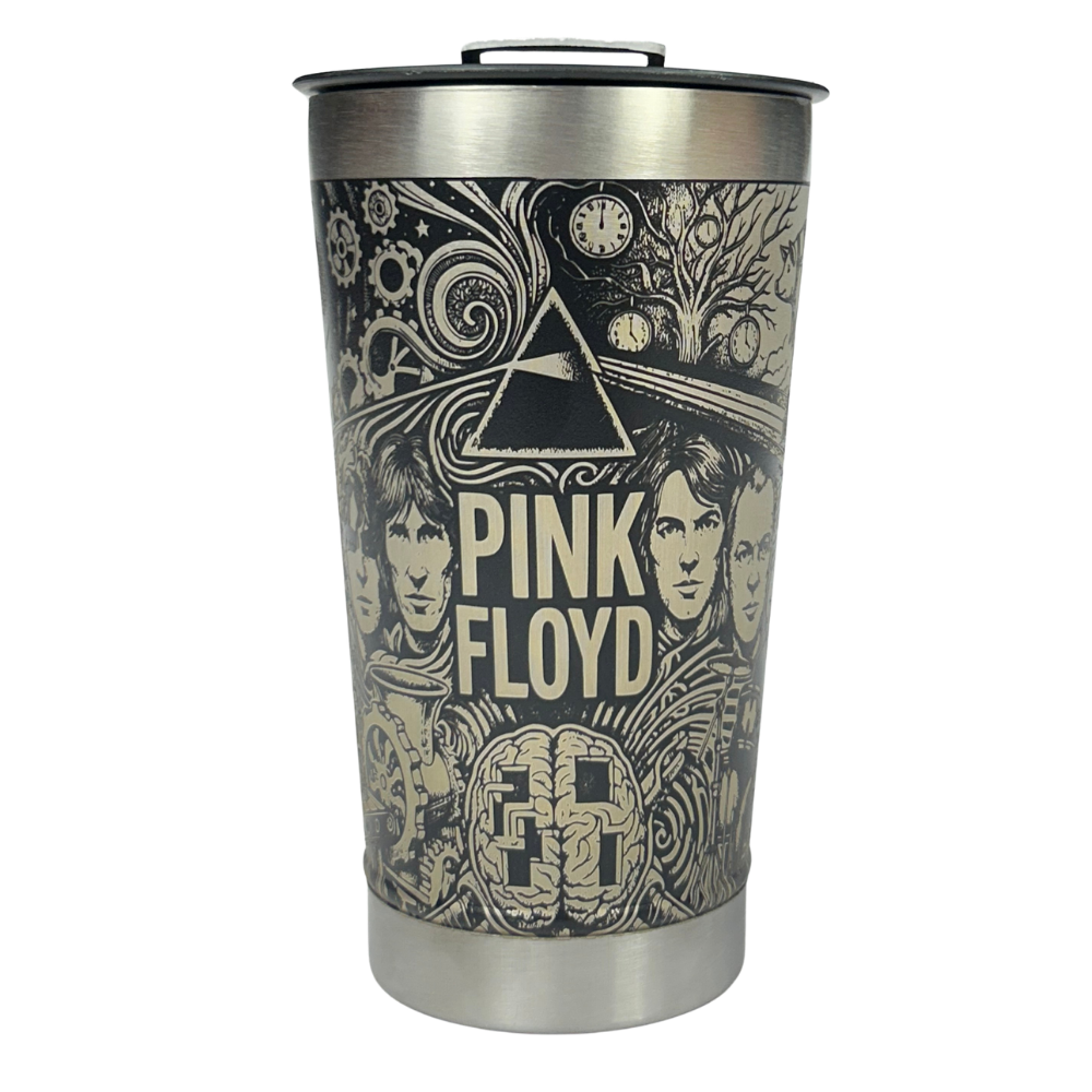 Kit Pink Floyd - Faca 8" + Copo Térmico - Gravação a Laser 360°