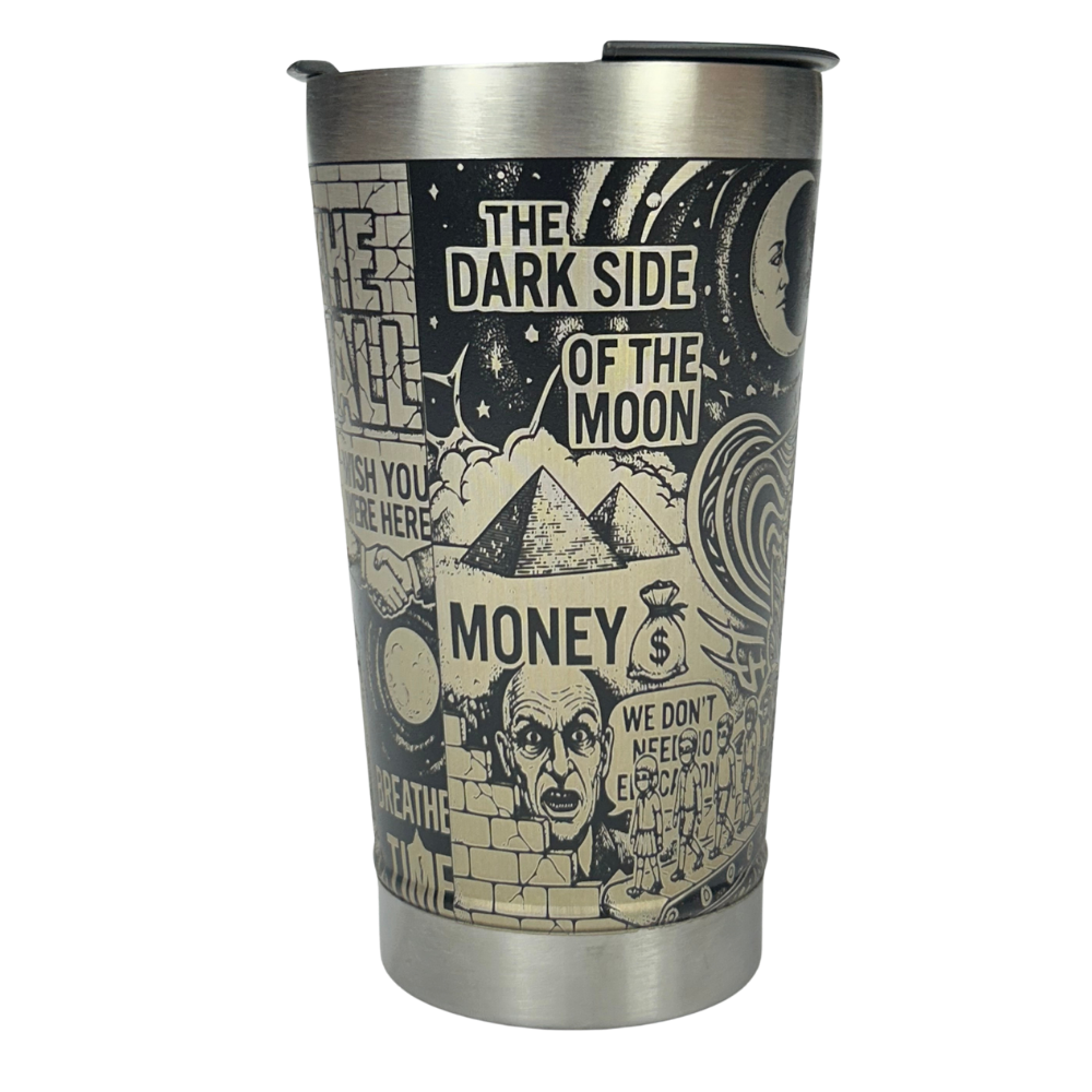 Kit Pink Floyd - Faca 8" + Copo Térmico - Gravação a Laser 360°