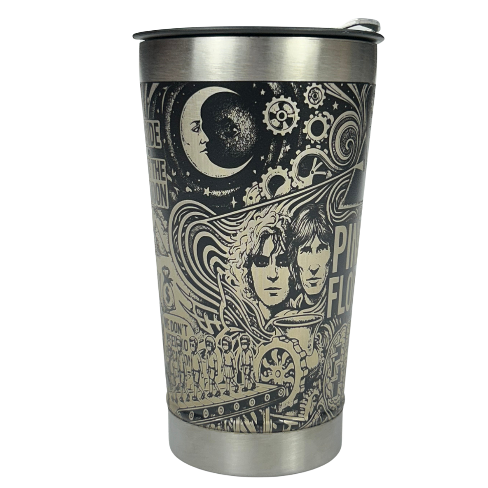 Kit Pink Floyd - Faca 8" + Copo Térmico - Gravação a Laser 360°