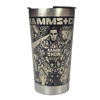 Copo Térmico Rammstein - Gravação a Laser 360° - 475ml | Doma Crioula Cutelaria Artesanal