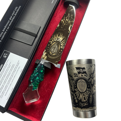 Kit Palmeiras - Faca 10" + Copo Térmico - Gravação a Laser 360°