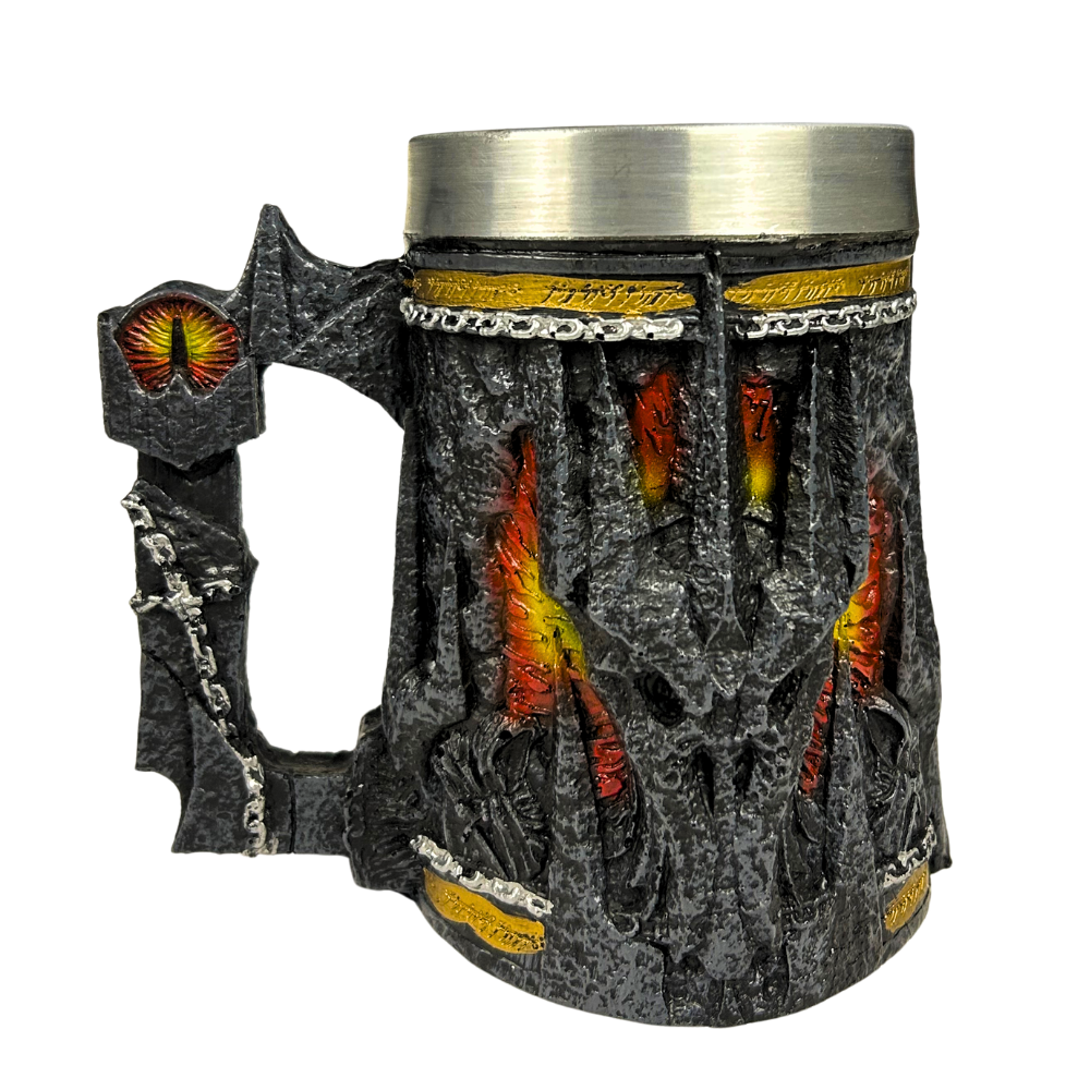 Caneca Senhor dos Anéis - Olho de Sauron 3D - Interior Aço Inox - Medieval