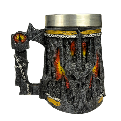 Caneca Senhor dos Anéis - Olho de Sauron 3D - Interior Aço Inox - Medieval