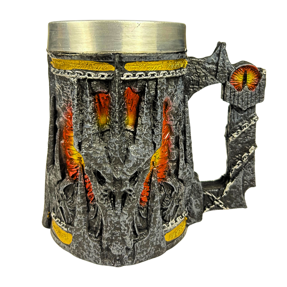 Caneca Senhor dos Anéis - Olho de Sauron 3D - Interior Aço Inox - Medieval