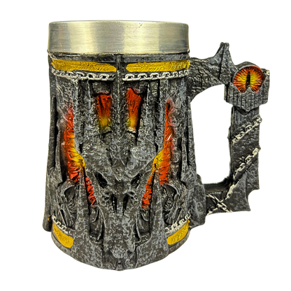 Caneca Senhor dos Anéis - Olho de Sauron 3D - Interior Aço Inox - Medieval