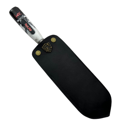 Garfo Artesanal Rock 'n' Roll - Aço Inox com Design Vazado - Cabo em Resina Marmorizada - Coleção Rock Legends