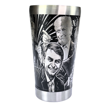 Kit Bolsonaro - Faca Artesanal + Copo Térmico - Gravação a Laser 360° - 2 Peças