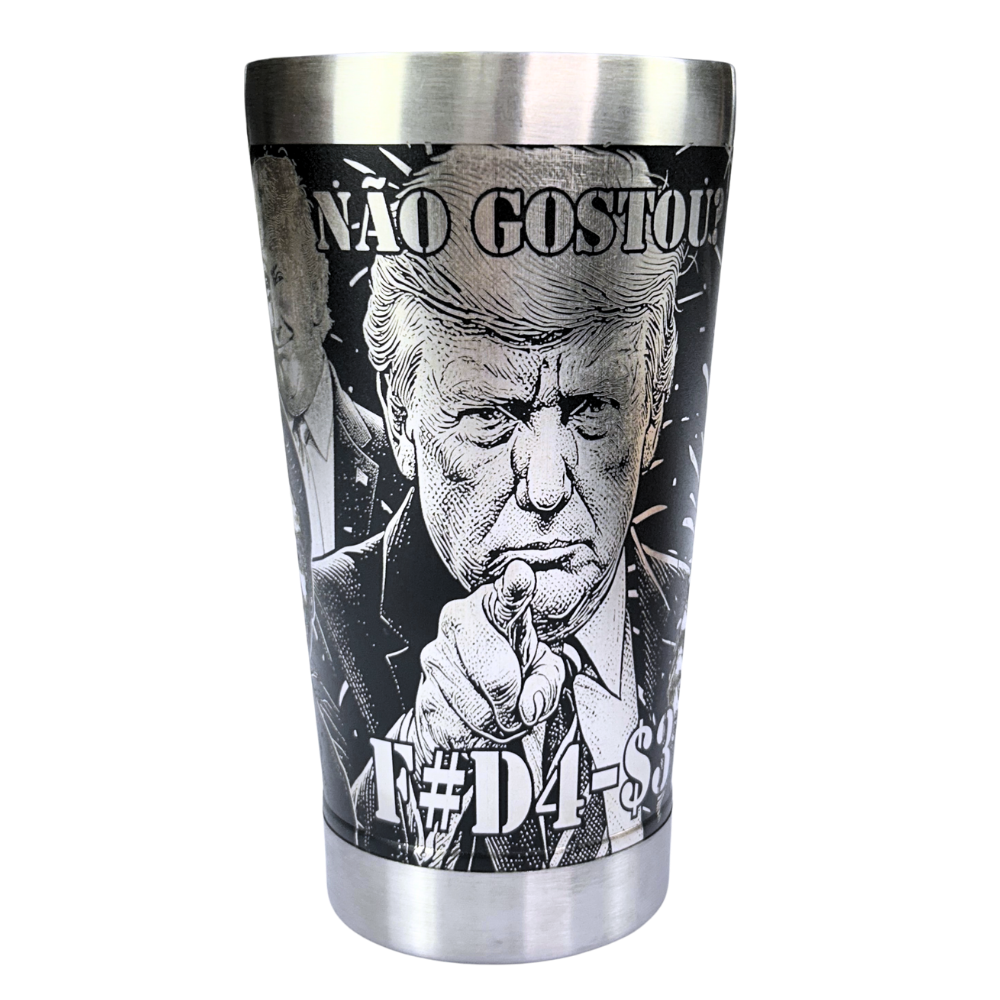 Kit Bolsonaro - Faca Artesanal + Copo Térmico - Gravação a Laser 360° - 2 Peças