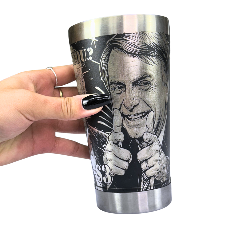 Kit Bolsonaro - Faca Artesanal + Copo Térmico - Gravação a Laser 360° - 2 Peças