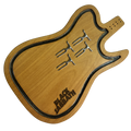 Tábua de Corte Artesanal Guitarra Black Sabbath - Madeira Nobre com Suporte Garfos - Coleção Rock Legends