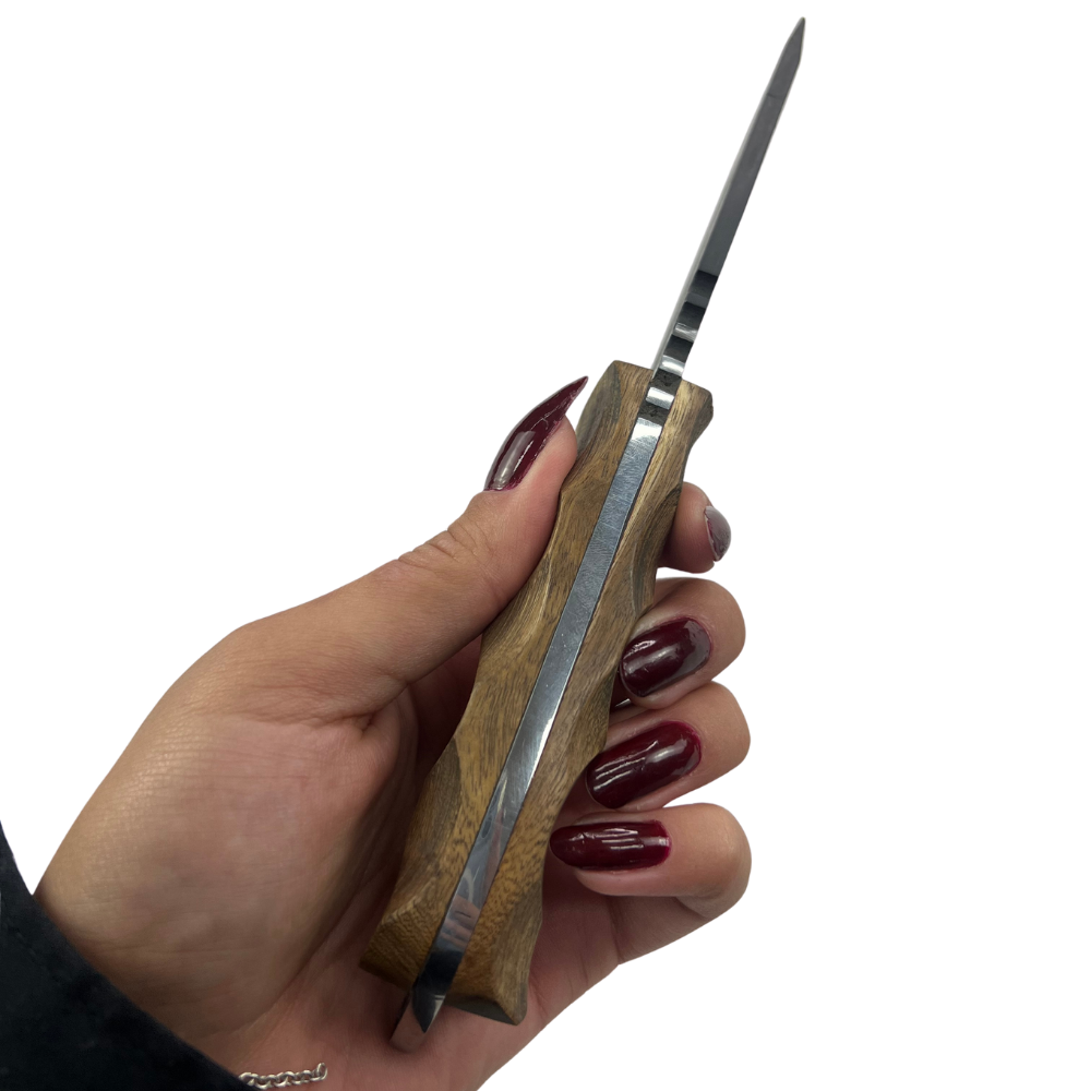 Kit 2 Facas Táticas Artesanais - Aço Carbono Full Tang - 11" e 4" - Cabo Madeira - Dorso 6mm