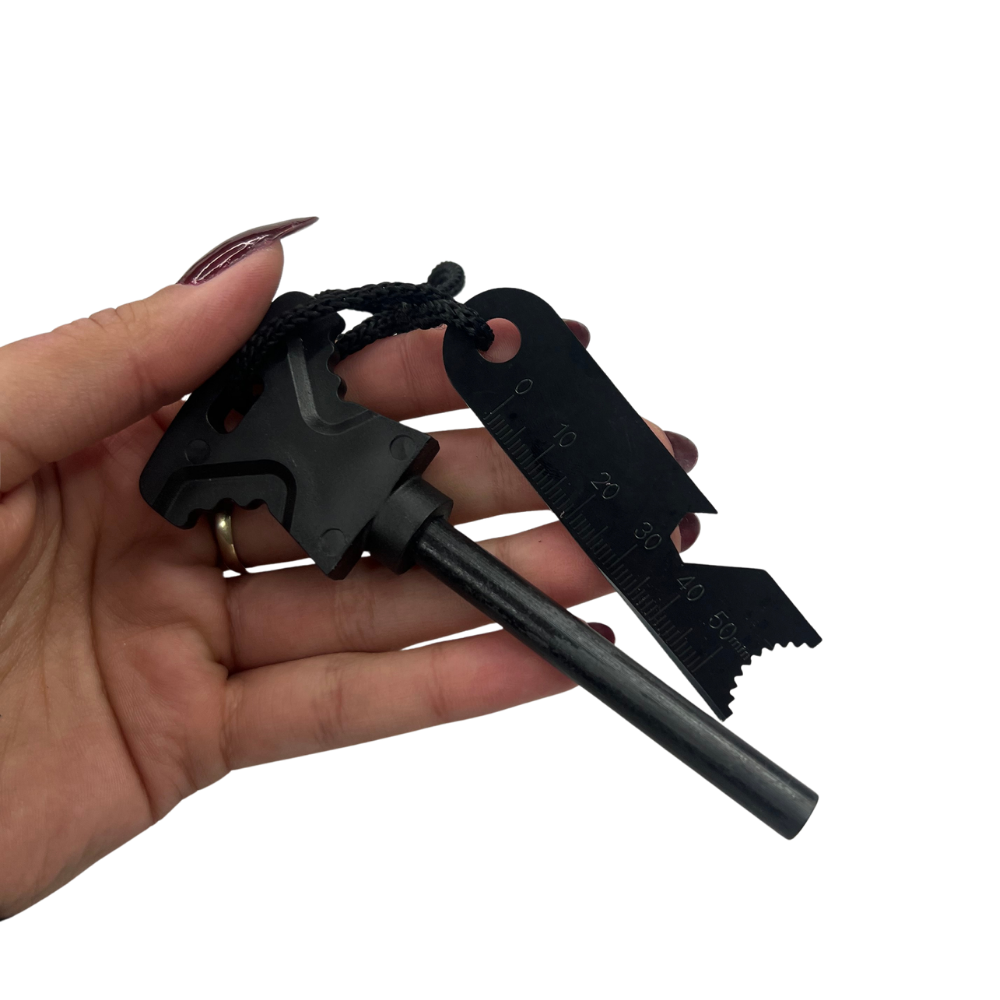 Faca Artesanal Tatica 6" - Aço Carbono - Cabo Madeira - Dorso 4mm - Kit Sobrevivência com Pederneira