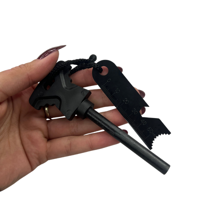 Faca Artesanal Tatica 6" - Aço Carbono - Cabo Madeira - Dorso 4mm - Kit Sobrevivência com Pederneira