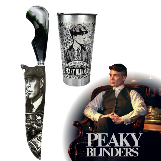 Kit Presente Peaky Blinders - Faca 8" + Copo Térmico - Gravação a Laser 360°