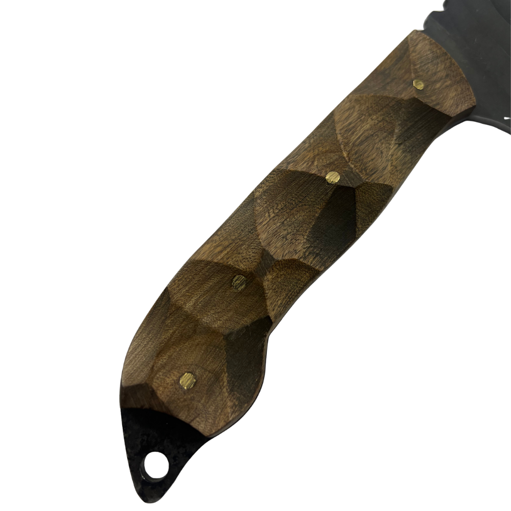 Faca Artesanal Tatica 6" - Aço Carbono - Cabo Madeira - Dorso 4mm - Kit Sobrevivência com Pederneira