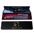 Kit 2 Facas Táticas Artesanais - Aço Carbono Full Tang - 11" e 4" - Cabo Madeira - Dorso 6mm