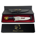 Faca de Churrasco Artesanal PRF - Polícia Rodoviária Federal - Cabo Resina - 33cm Total - Bainha Couro