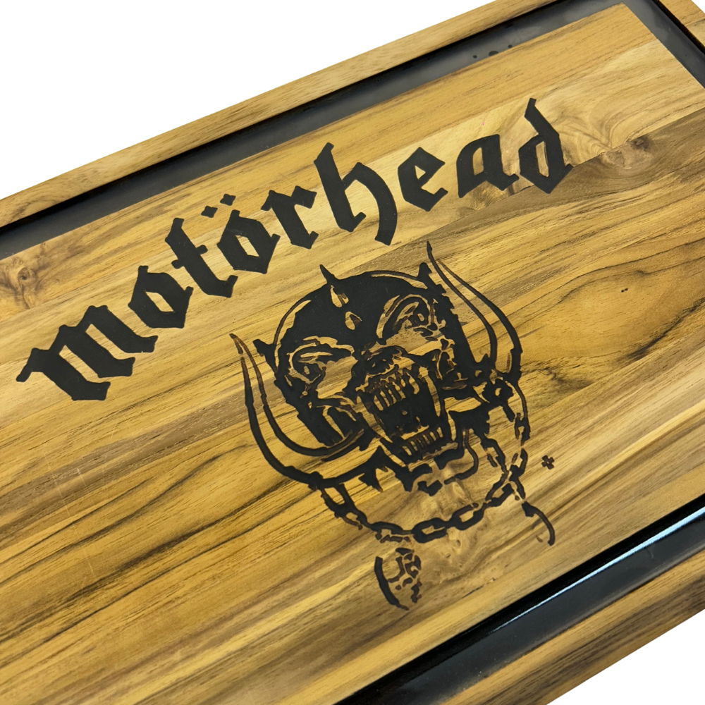Kit Churrasco Motörhead - Faca 8" + Tábua Personalizada | Doma Crioula Cutelaria Artesanal