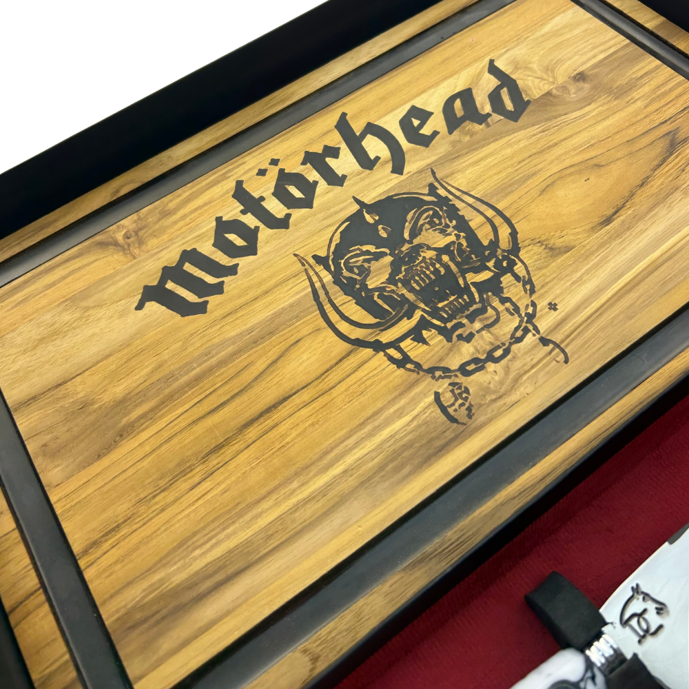 Kit Churrasco Motörhead - Faca 8" + Tábua Personalizada | Doma Crioula Cutelaria Artesanal