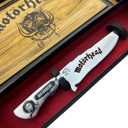 Kit Churrasco Motörhead - Faca 8" + Tábua Personalizada | Doma Crioula Cutelaria Artesanal