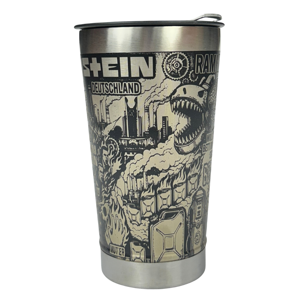 Kit Rammstein - Faca 8" + Copo Térmico - Gravação a Laser 360°
