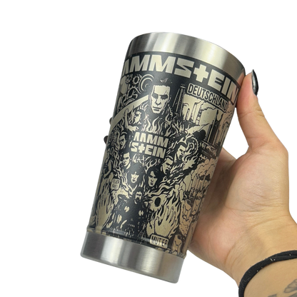 Kit Rammstein - Faca 8" + Copo Térmico - Gravação a Laser 360°