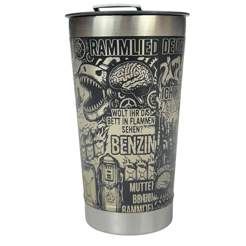 Kit Rammstein - Faca 8" + Copo Térmico - Gravação a Laser 360°
