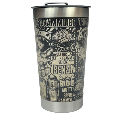 Kit Rammstein - Faca 8" + Copo Térmico - Gravação a Laser 360°
