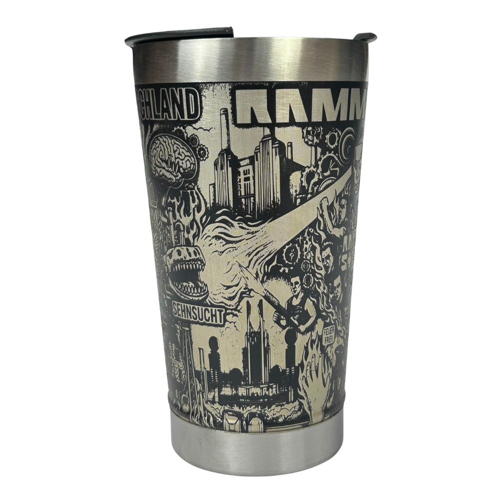 Kit Rammstein - Faca 8" + Copo Térmico - Gravação a Laser 360°