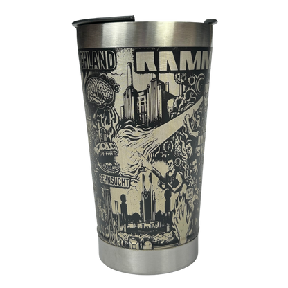 Kit Rammstein - Faca 8" + Copo Térmico - Gravação a Laser 360°