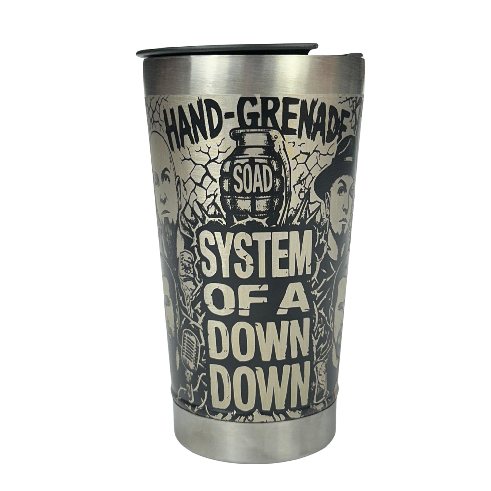 Kit System of a Down - Faca 8" + Copo Térmico - Gravação a Laser 360°