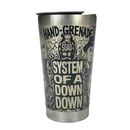 Kit System of a Down - Faca 8" + Copo Térmico - Gravação a Laser 360°