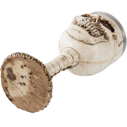 Kit AC/DC Premium - Faca 8", Garfo, Chaira e Taça Caveira em Resina - Edição Especial