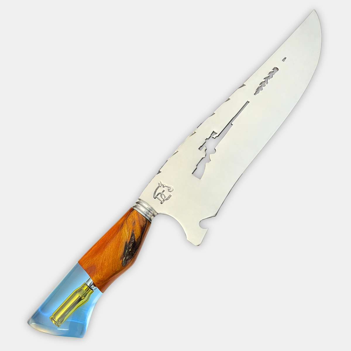 Faca Sniper 10" resina azul – vista lateral