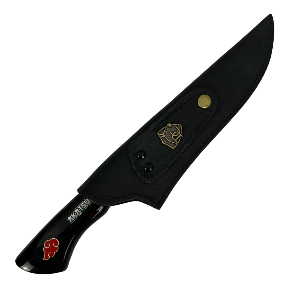 Faca Akatsuki 8" - Cabo Resina Personalizado - Naruto - Nuvem Vermelha - Edição Especial