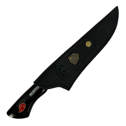 Faca Akatsuki 8" - Cabo Resina Personalizado - Naruto - Nuvem Vermelha - Edição Especial