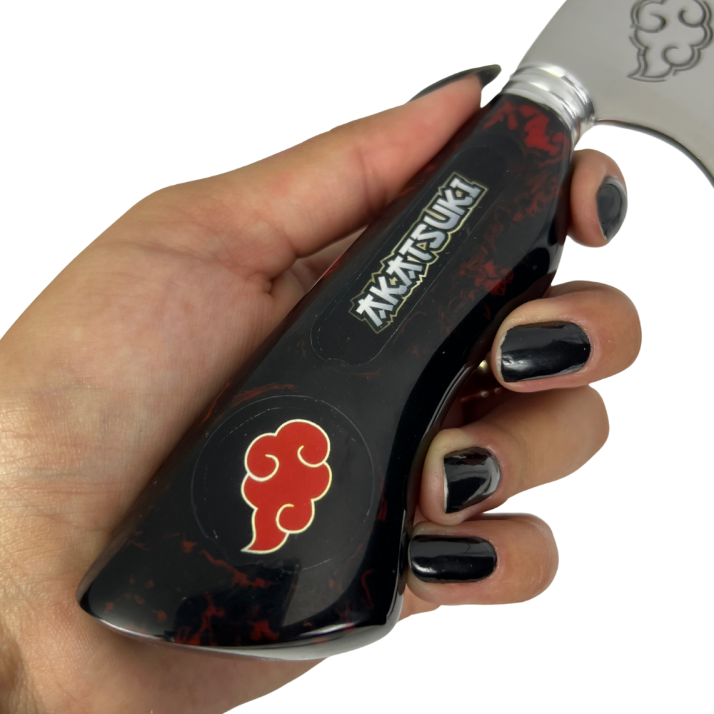 Faca Akatsuki 8" - Cabo Resina Personalizado - Naruto - Nuvem Vermelha - Edição Especial