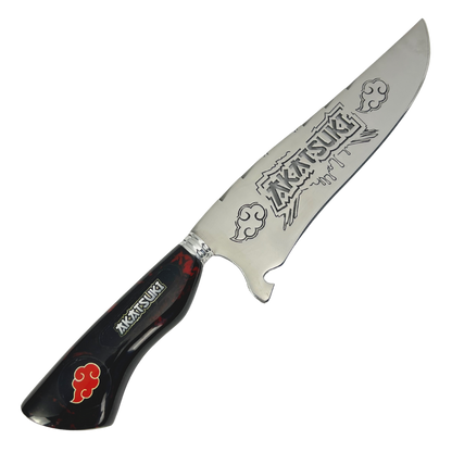 Faca Akatsuki 8" - Cabo Resina Personalizado - Naruto - Nuvem Vermelha - Edição Especial
